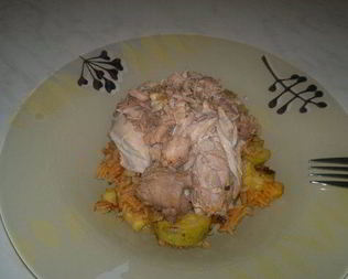 Упрощенный ризотто в томате с кабачком, чесноком и имбирем