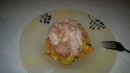 Упрощенный ризотто в томате с кабачком, чесноком и имбирем