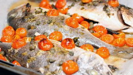 Дорада в имбирно-мятном маринаде