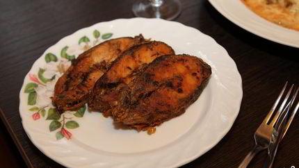 Горбуша в сливочно-чесночном соусе