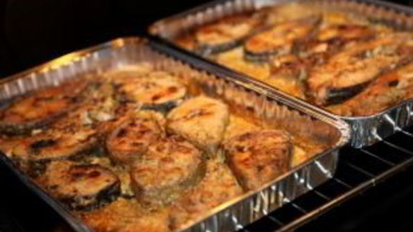 горбуша в сливочно-чесночном соусе