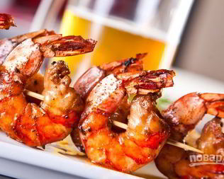 Тигровые креветки на гриле