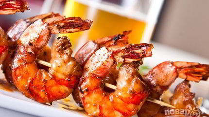 Тигровые креветки на гриле