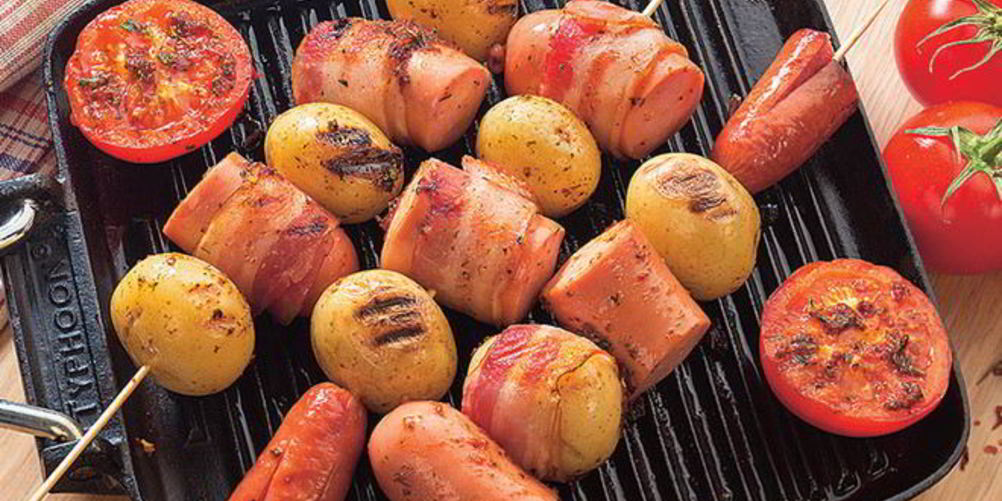 Рецепт шашлычков-ассорти из колбасок