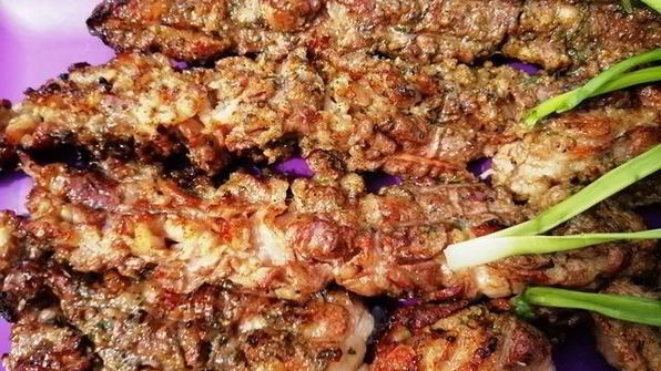 шашлык из бекона мраморной говядины