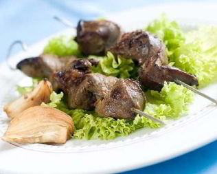 Шашлык из говяжей печени