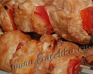 Шашлык из индейки в кефирном маринаде