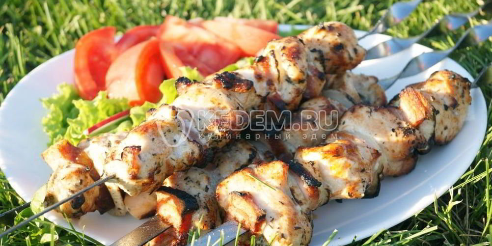 Рецепт шашлыка из курицы с корейкой