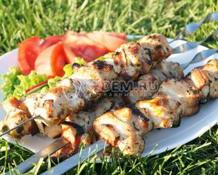 Шашлык из курицы с корейкой