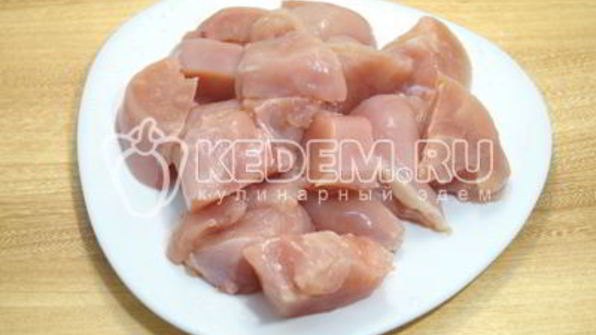 шашлык из курицы с корейкой