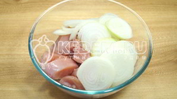 шашлык из курицы с корейкой
