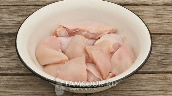 шашлык из курицы с уксусом и луком