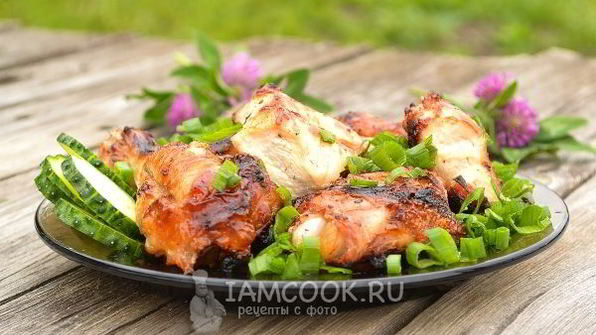 шашлык из курицы с уксусом и луком