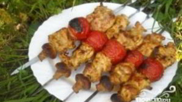 шашлык из курицы в майонезе