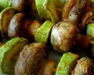 Шашлык из шампиньонов в духовке