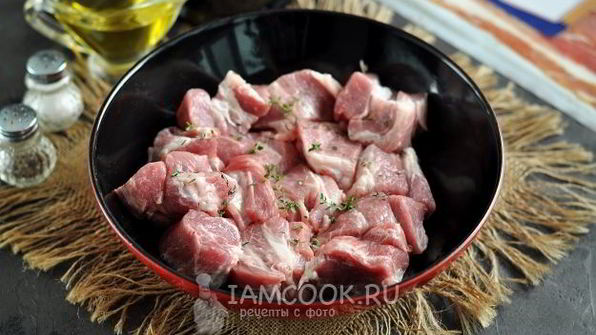 шашлык из свинины на сковороде