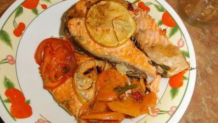 Стейк из семги в духовке