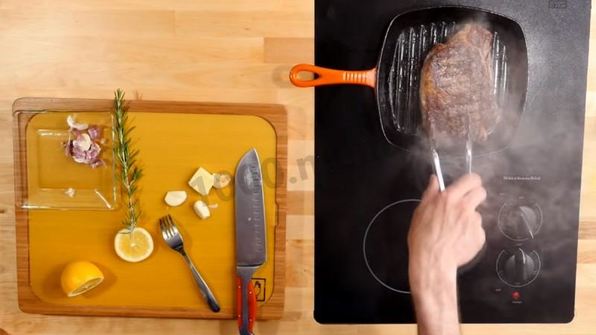 стейк рибай на сковороде