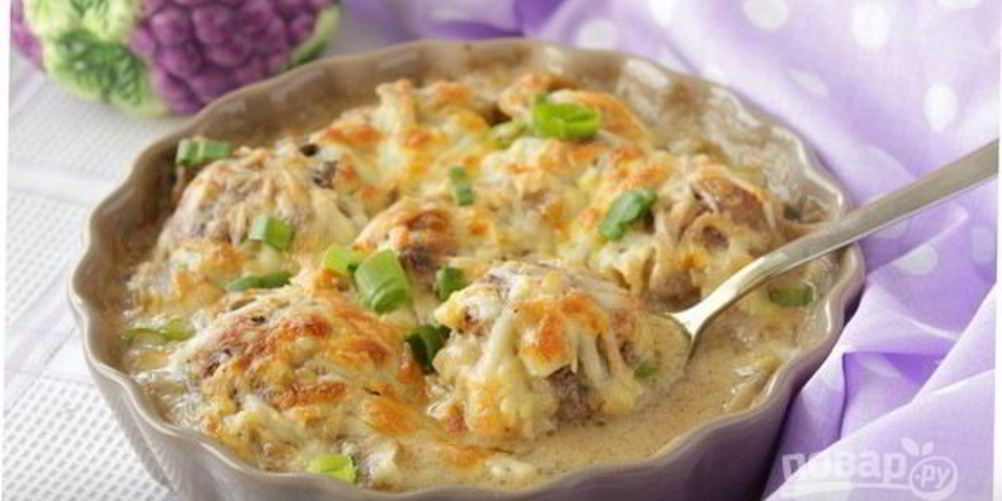 Рецепт тефтелей под грибным соусом