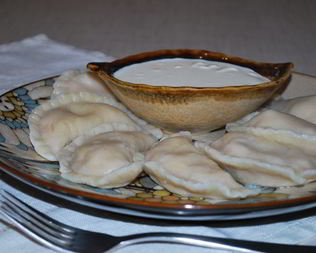 Вареники с красным творогом