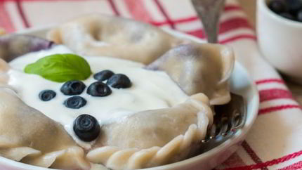 Вареники в сливочном соусе