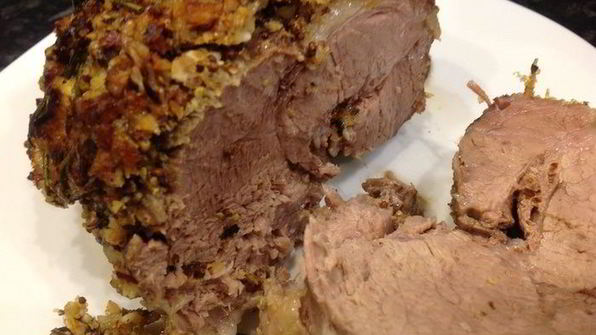 жаркое из свинины в орехово-горчичной панировке