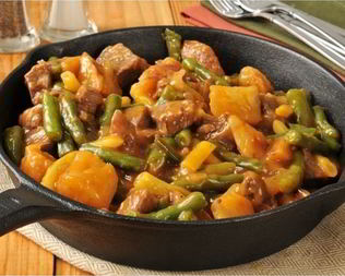 Жаркое с говядиной и зеленой фасолью