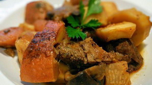 жаркое с овощами и тыквой