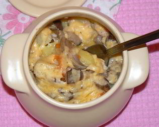 Жаркое с сердечками в сливочном соусе