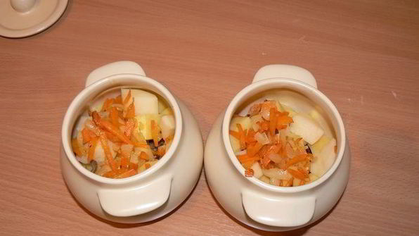 жаркое с сердечками в сливочном соусе