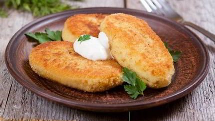 Картофельные зразы с грибной и мясной начинкой