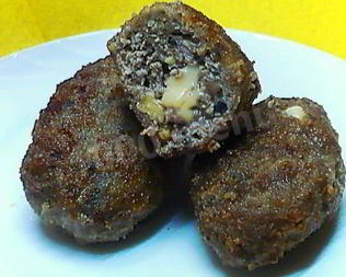 Мясные орехово-грибные зразы с сыром