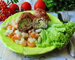 Мясные зразы с омлетом