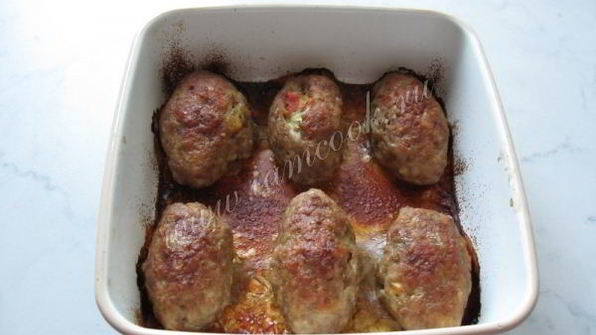 мясные зразы с омлетом