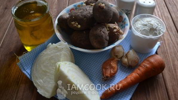 постные картофельные зразы с капустой