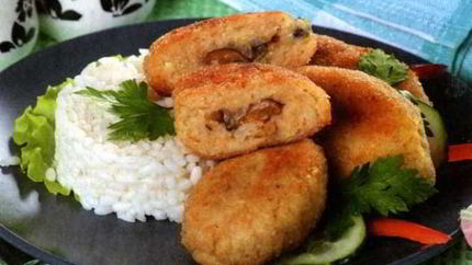 Рыбные зразы с грибной начинкой