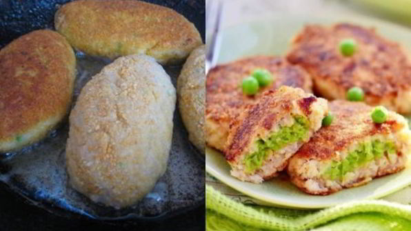 рыбные зразы с зеленым горошком