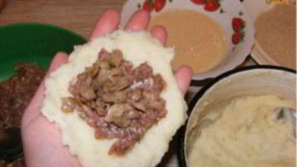 зразы из фарша с грибами
