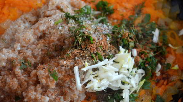 зразы с пшеничной кашей и овощами