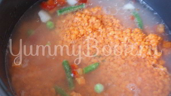 чечевичная каша с мясом и овощами в мультиварке