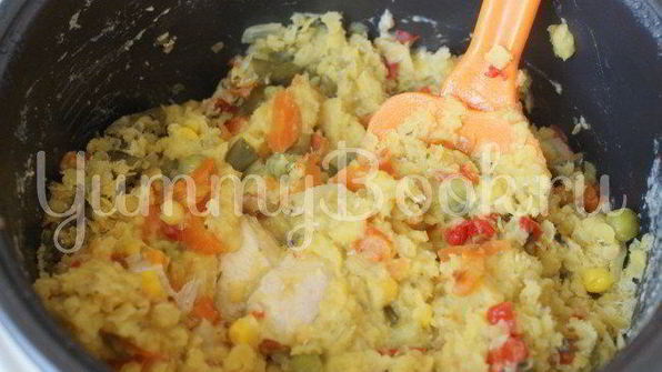 чечевичная каша с мясом и овощами в мультиварке