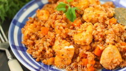 Гречка по-купечески в мультиварке с курицей