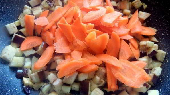 гречка с баклажаном и морковкой