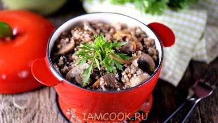 Гречка с грибами в горшочке в духовке