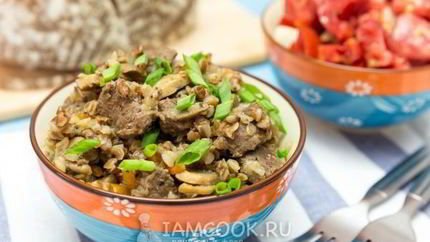 Гречка с мясом и грибами