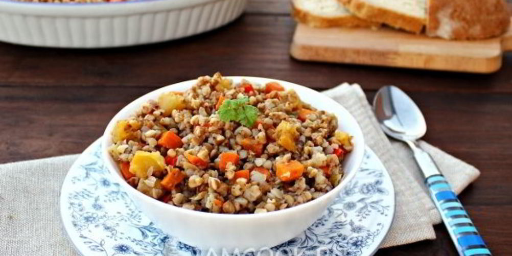 Рецепт гречки с овощами в духовке