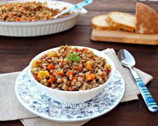 Гречка с овощами в духовке