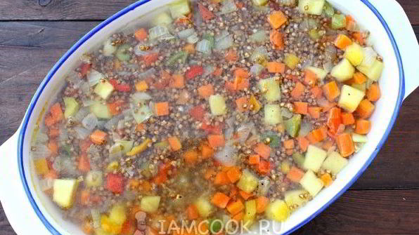 гречка с овощами в духовке