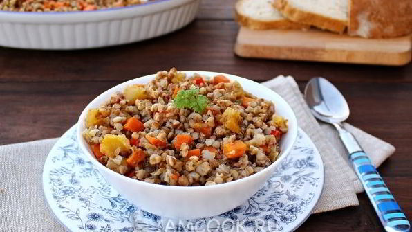 гречка с овощами в духовке