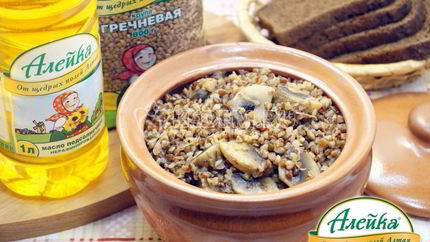 Постная гречка с грибами в горшочке
